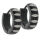 Stainless steel folding hoop earring - rounded with notches