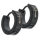 Stainless steel folding hoop earring - PVD black, various designs