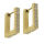 Stainless steel folding hoop earring - U-shape with zirconia