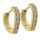 Stainless steel folding hoop earring - heart shape with zirconia