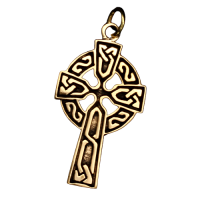 Bronzeanhänger- Keltenkreuz mit Keltischem Knoten