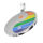 Edelstahlanhänger - Rainbow Yin und Yang 23 mm