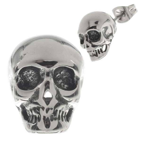Edelstahlohrstecker - Totenkopf