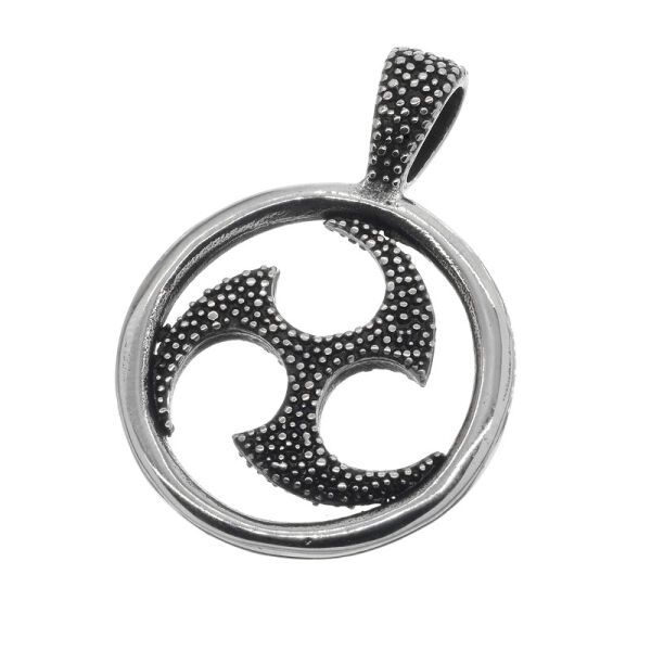 Stainless steel Pendant - Triskele blackened