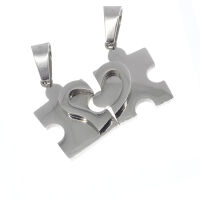Stainless Steel Pendant - Puzzle with Heart