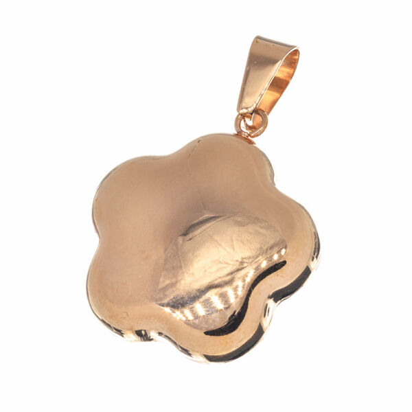 Stainless steel pendant - Blossom, PVD-Rose gold, 30 x 26