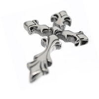 Edelstahlanhänger - Lilienkreuz "Florenz" Stahl 42mm