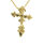 Edelstahlanhänger - Lilienkreuz "Florenz" PVD-Gold 42mm