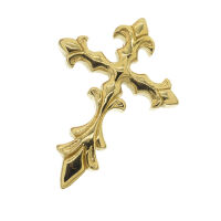 Edelstahlanhänger - Lilienkreuz "Florenz" PVD-Gold 60mm