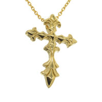 Edelstahlanhänger - Lilienkreuz "Florenz" PVD-Gold 60mm