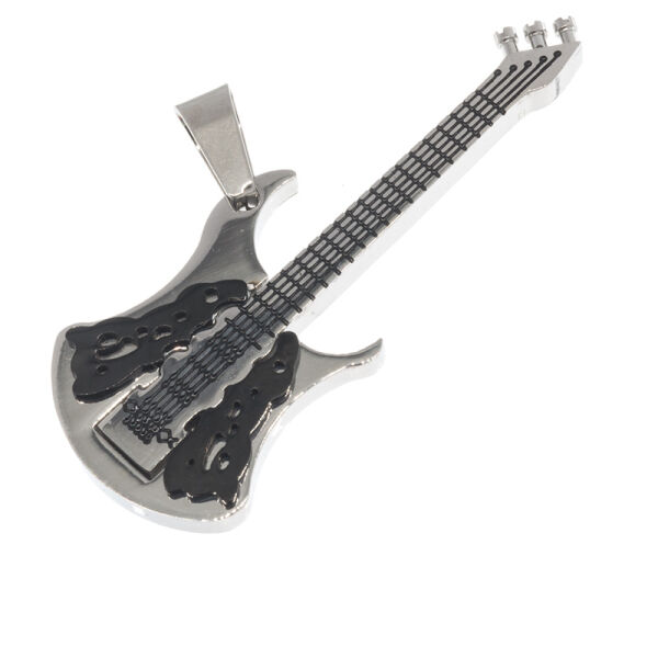 Edelstahlanhänger - Gitarre, Bicolor