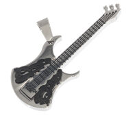 Stainless steel pendant - Guitar, Two-tone