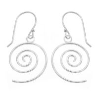 925er Sterling Silber Ohrringe - Spirale 16 mm