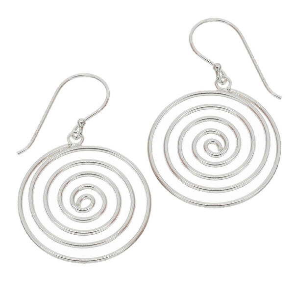 925er Sterling Silber Ohrringe - Spirale 22 mm