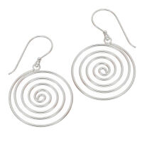 925er Sterling Silber Ohrringe - Spirale 22 mm