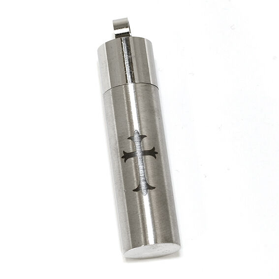 Stainless Steel Pendant - SOS Capsule “Dragon” Cross-S