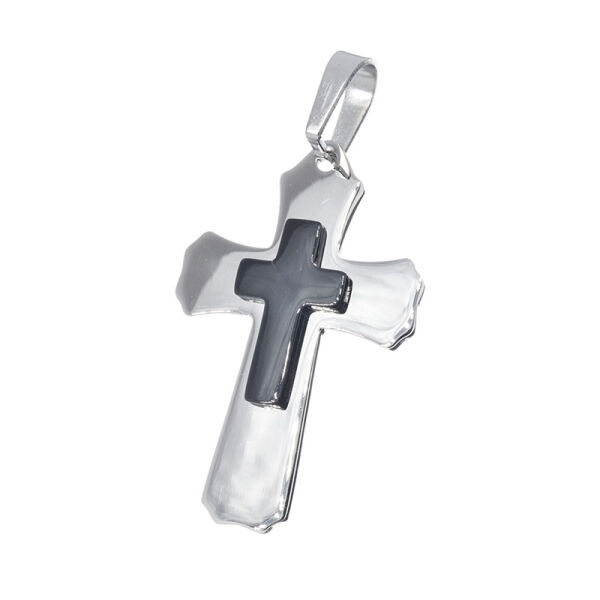Edelstahlanhänger - Kreuz auf Kreuz