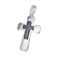 Stainless Steel Pendant – Cross with Nested Outlines