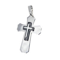 Edelstahlanhänger - Kreuz auf Kreuz