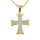 Edelstahlanhänger - Kreuz mit Steinen PVD-Gold-groß