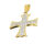 Edelstahlanhänger - Kreuz mit Steinen PVD-Gold-groß