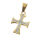 Edelstahlanhänger - Kreuz mit Steinen PVD-Gold-klein