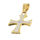 Edelstahlanhänger - Kreuz mit Steinen PVD-Gold-klein