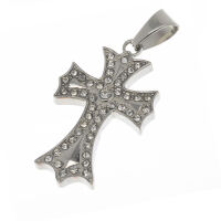 Stainless Steel Pendant – Long Cross with Bright...