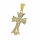 Edelstahlanhänger - Kreuz mit Steinen