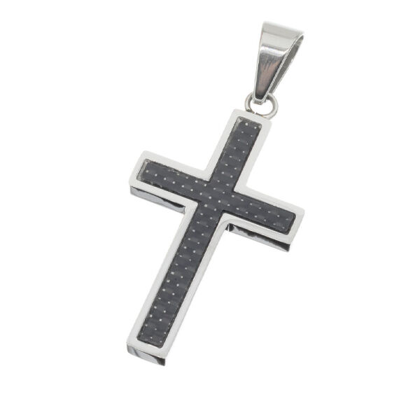 Stainless steel pendant “Carbon Cross”