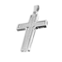Stainless steel pendant - swivel cross with Spanish text
