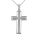 Stainless steel pendant - swivel cross with Spanish text