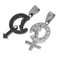 Stainless Steel Pendant – Partner Pendants with Venus and Mars Outlines