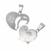 PartnerEdelstahlanhänger - "Love" mit Stein