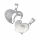 Stainless Steel Pendant – Partner Heart with Love Lettering and Floral Ornament