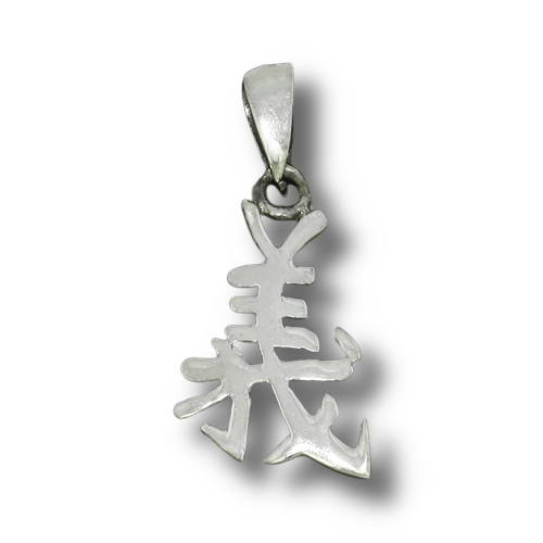 925 Sterling Silberanhänger - Chinesisches Zeichen - Goodwill