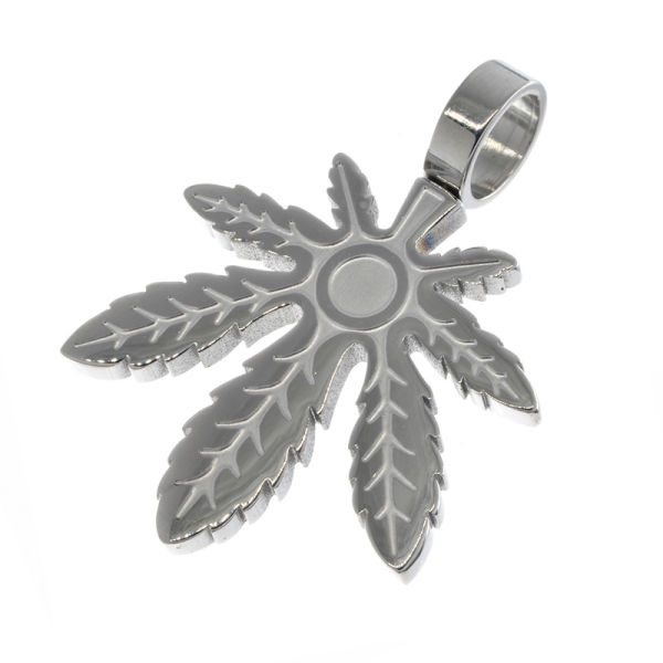 Stainless Steel Pendant - Hemp Leaf