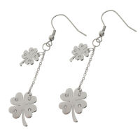 Stainless Steel Earrings - Four-Leaf Clover