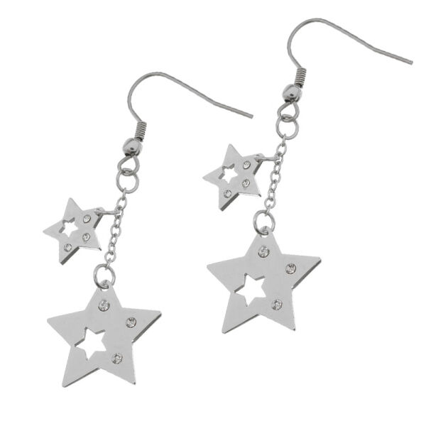 Stainless Steel Earrings - Stars with Zirconia