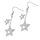 Stainless Steel Drop Earrings – Two Stars with Cubic Zirconia and Cut-Outs