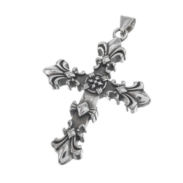 Stainless Steel Pendant - “Lily” Cross