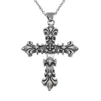 Stainless Steel Pendant - “Lily” Cross