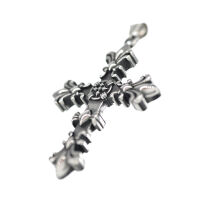 Stainless Steel Pendant - “Lily” Cross