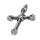 Stainless Steel Pendant – Gothic Cross with Scroll Relief