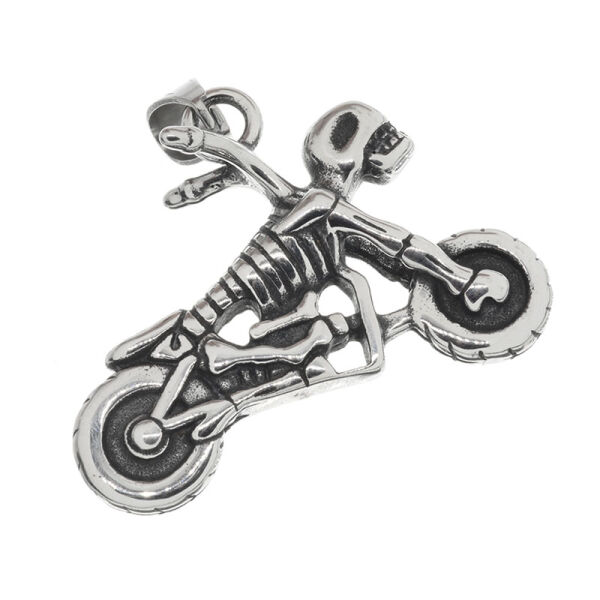 Stainless Steel Pendant - Motorcycle Skeleton