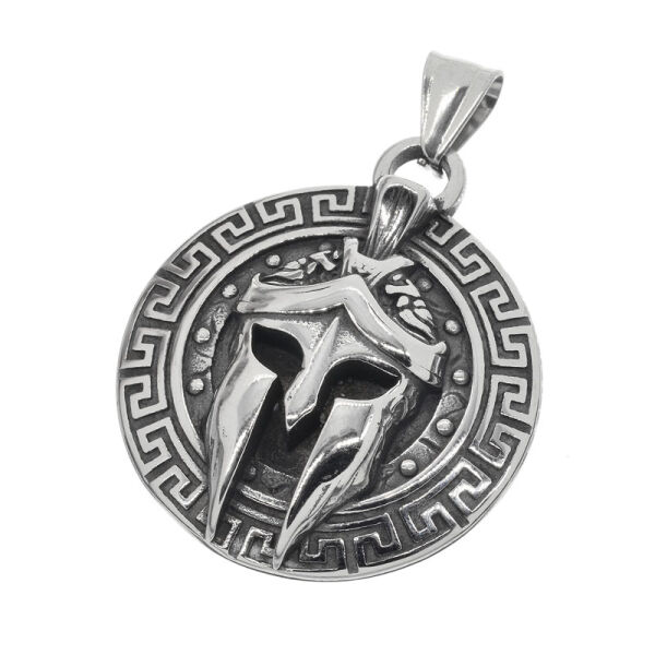 Stainless Steel Pendant - Spartan Mask