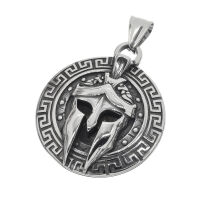 Stainless Steel Pendant - Spartan Mask