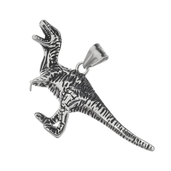 Edelstahlanhänger - Dino