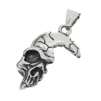 Stainless Steel Pendant - Half Skull