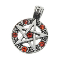 Stainless Steel Pendant - Crystal Star Pentagram
